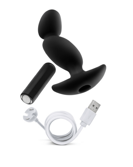 Blush Novelties Prostate Massager Anal Adventures Pinpoint Silicone Vibrating Prostate Massager - Black