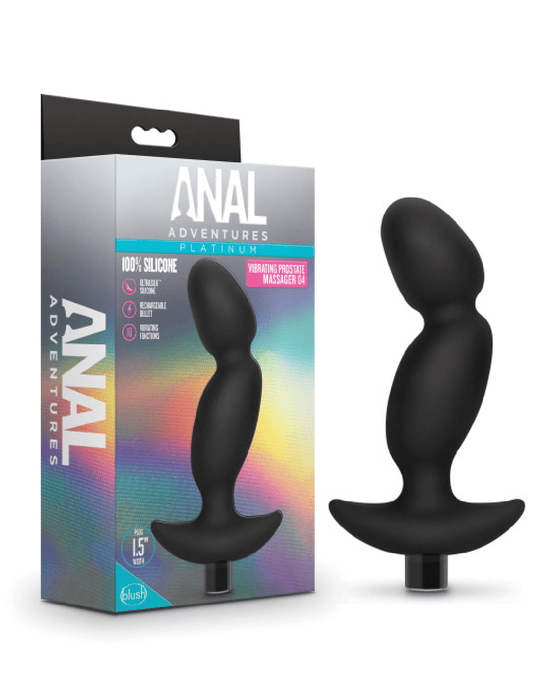 Blush Novelties Prostate Massager Anal Adventures Pinpoint Silicone Vibrating Prostate Massager - Black