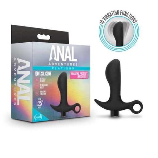 Anal Adventures Silicone Vibrating Prostate Massager with Loop