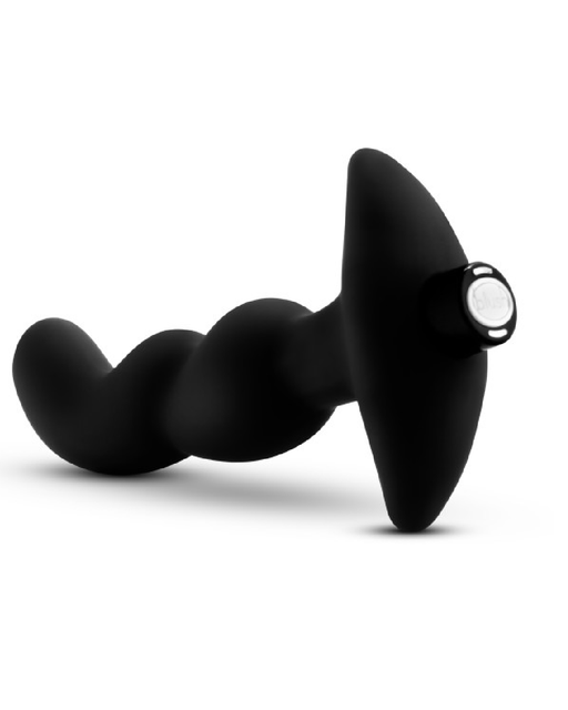 Blush Novelties Butt Plug Anal Adventures Tall Silicone Vibrating Prostate Massager - Black