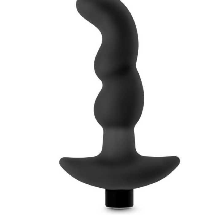 Blush Novelties Butt Plug Anal Adventures Tall Silicone Vibrating Prostate Massager - Black