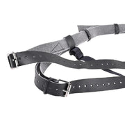 Aurora High Waisted Adjustable Vegan Black Leather Strap on Harness