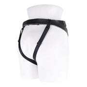 Aurora High Waisted Adjustable Vegan Black Leather Strap on Harness