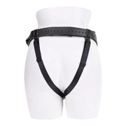 Aurora High Waisted Adjustable Vegan Black Leather Strap on Harness