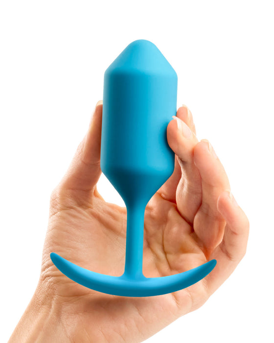 B-Vibe Snug Plug 3 Weighted Blue Silicone Butt Plug - 180 grams