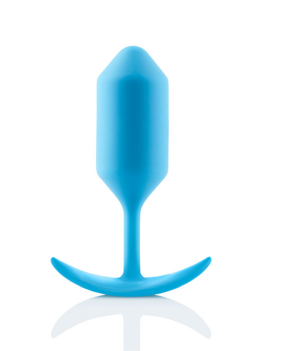 B-Vibe Snug Plug 3 Weighted Blue Silicone Butt Plug - 180 grams