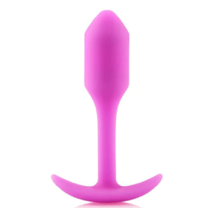 B-vibe Snug Plug 1 Weighted Silicone Butt Plug - 55 grams - Fuchsia