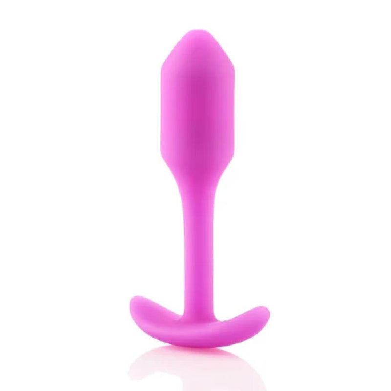 B-vibe Snug Plug 1 Weighted Silicone Butt Plug - 55 grams - Fuchsia