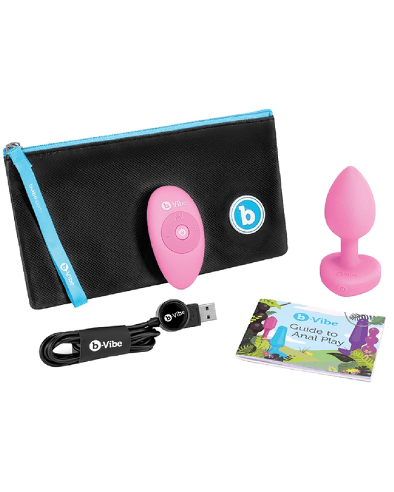 b-Vibe Anal Toy B-vibe Vibrating Heart Shaped Jewel Anal Plug S/M - Pink