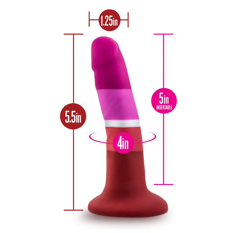 Lesbian Pride 5.5 Inch Silicone Suction Cup Dildo
