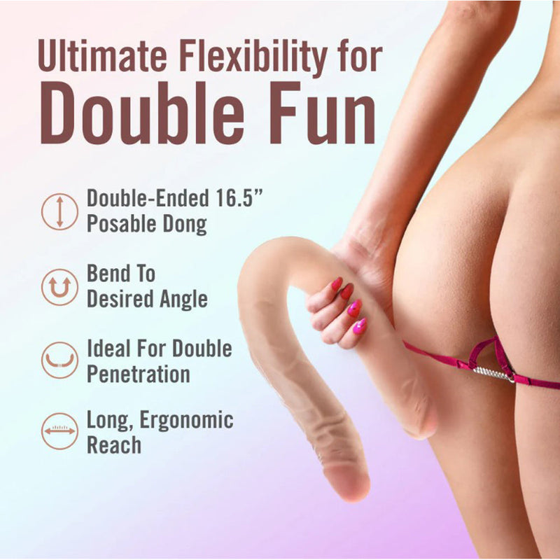 Dr. Skin Plus 16.5-Inch Posable Double-Ended Dildo
