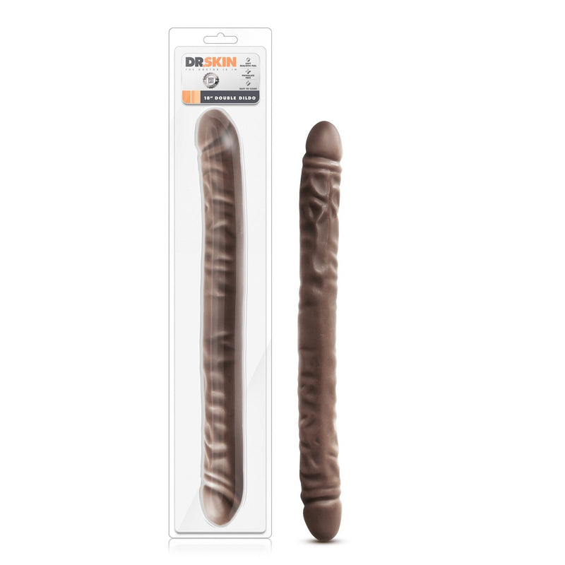Dr. Skin 18-Inch Double-Ended Dildo - Chocolate