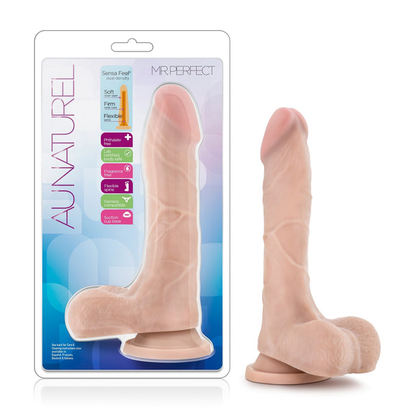 Mister Perfect 8.5 Inch Slim Dildo with Balls - Vanilla