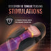 Promotional image for the Lickety Split Rechargeable Vibrating Thumping Stroker Silicone: features a mouth icon and the text, “Experience 10 flicking tongue modes for intense sensations,” set on abstract lines.