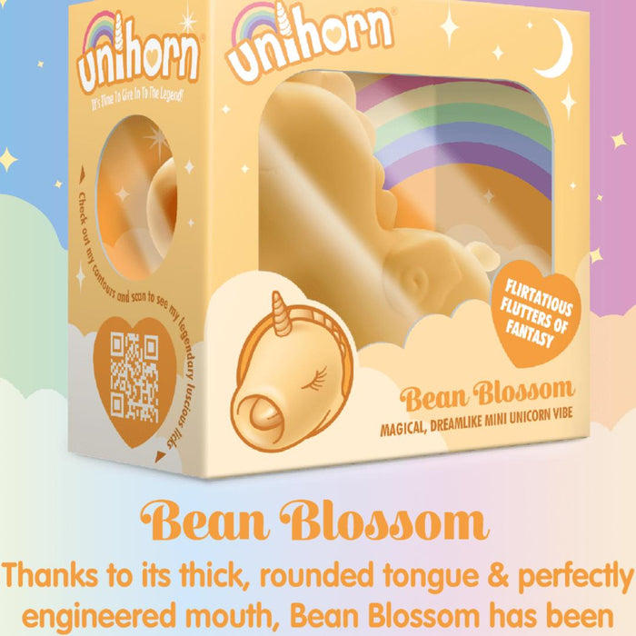 Bean Blossom Unicorn Shaped Licking Tongue Vibrator - Yellow