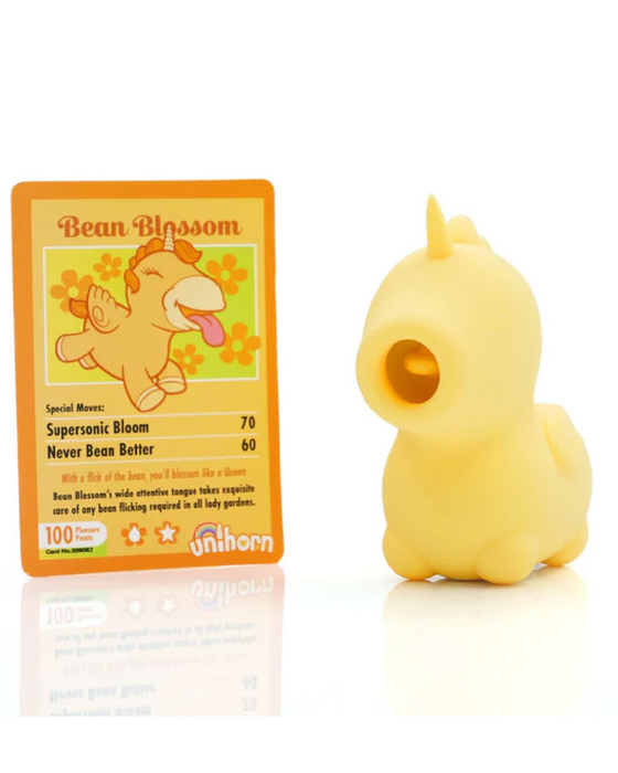 Creative Conceptions Vibrator Bean Blossom Unicorn Shaped Licking Tongue Vibrator - Yellow