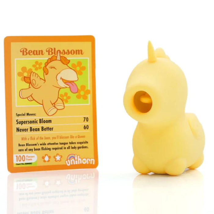 Bean Blossom Unicorn Shaped Licking Tongue Vibrator - Yellow