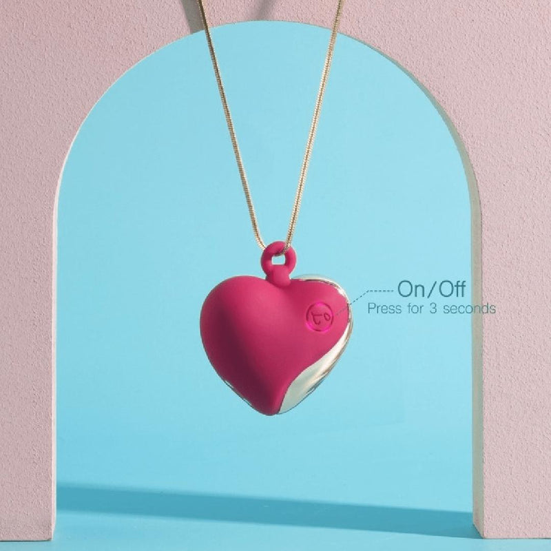 Beating Love Silicone Heart-Shaped Necklace Vibrator by Tracy's Dog