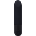 Introducing the Doc Johnson Beginner Classic Black Silicone Bullet Vibrator In a Bag: a sleek, black, cylindrical personal massager with a smooth surface. It features a power button at the bottom front and boasts a classic, lipstick-shaped design that is USB rechargeable and waterproof. This product embraces minimalist and modern aesthetics for an elegant experience.