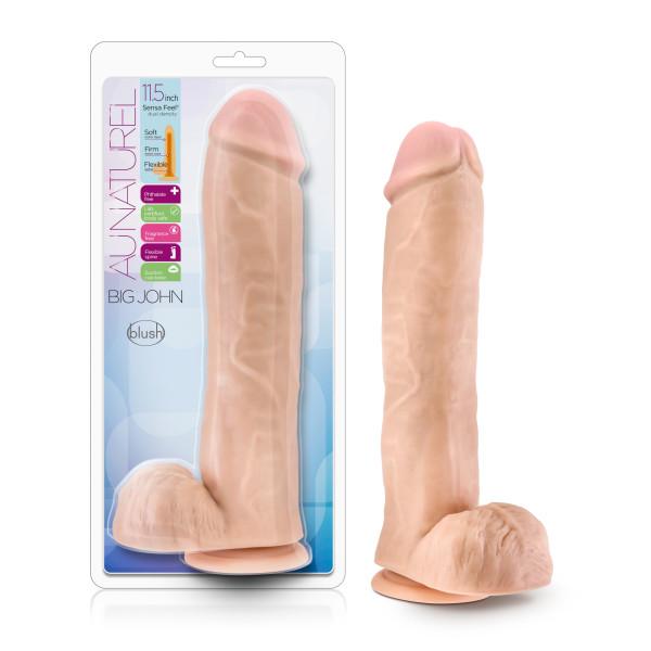 Blush Novelties Dildo Au Naturel Big John 11.5 Inch Suction Cup Dildo - Vanilla