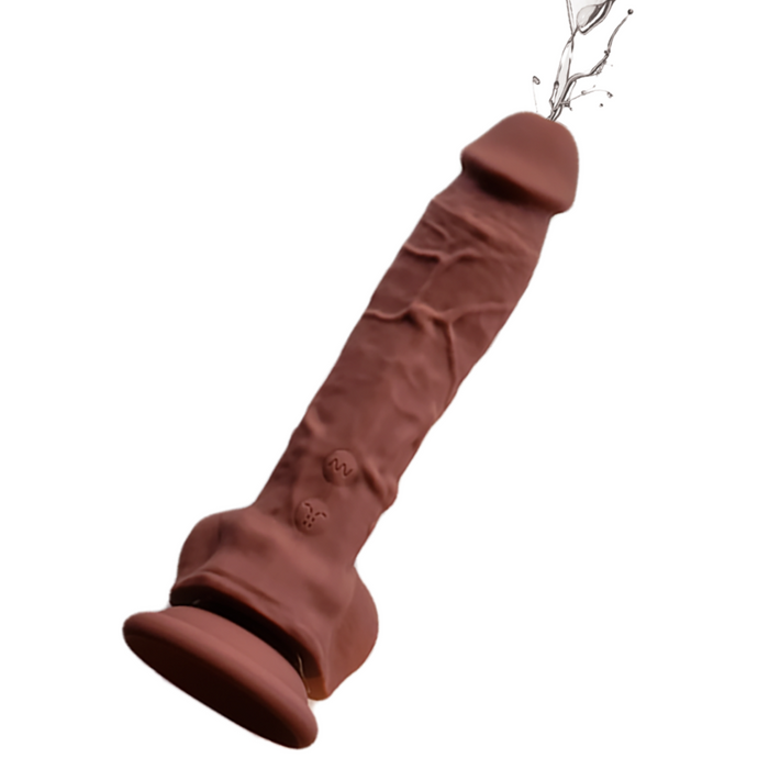 Big Shot Blaster 8 Inch Vibrating Squirting Silicone Dildo - Chocolate