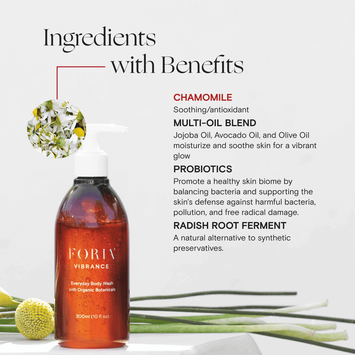 FORIA Vibrance Everyday Body Wash with Organic Botanicals 300ml / 10oz