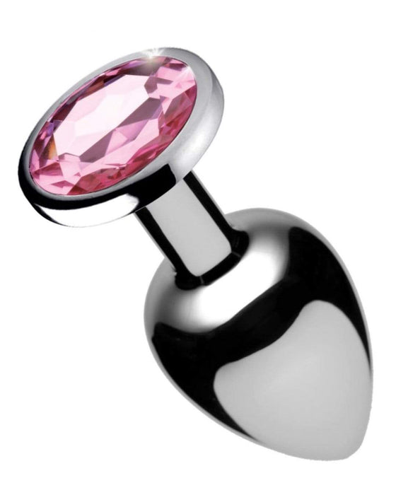 XR Brands Butt Plug Booty Sparks Pink Gem Anal Plug - Large