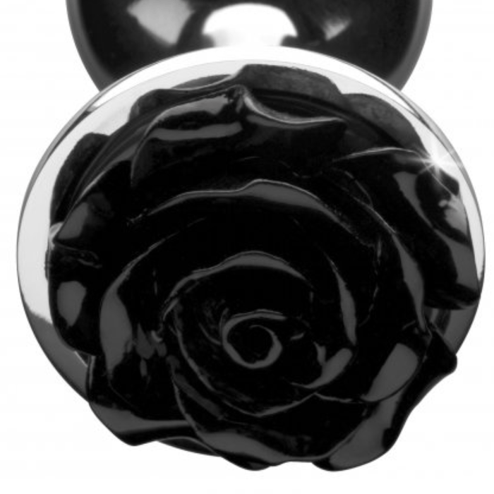 XR Brands Butt Plug Booty Sparks Black Rose Anal Plug - Small