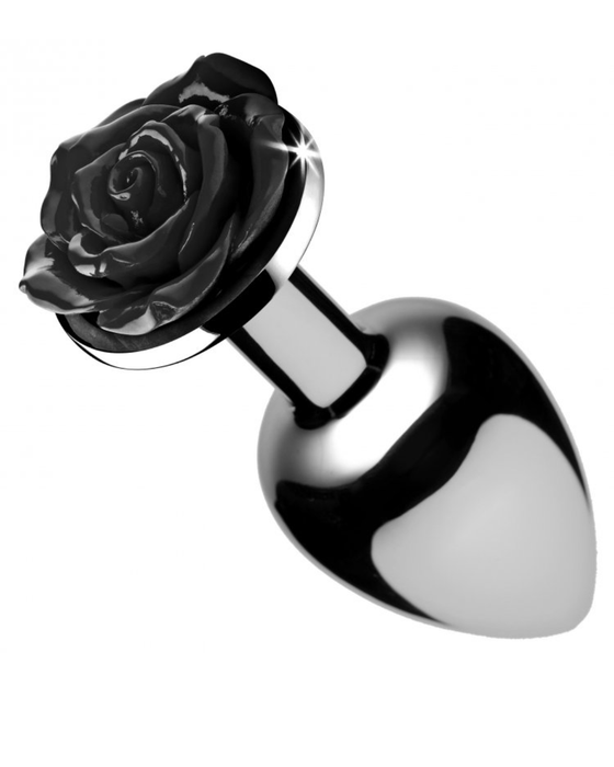 XR Brands Butt Plug Booty Sparks Black Rose Anal Plug - Small