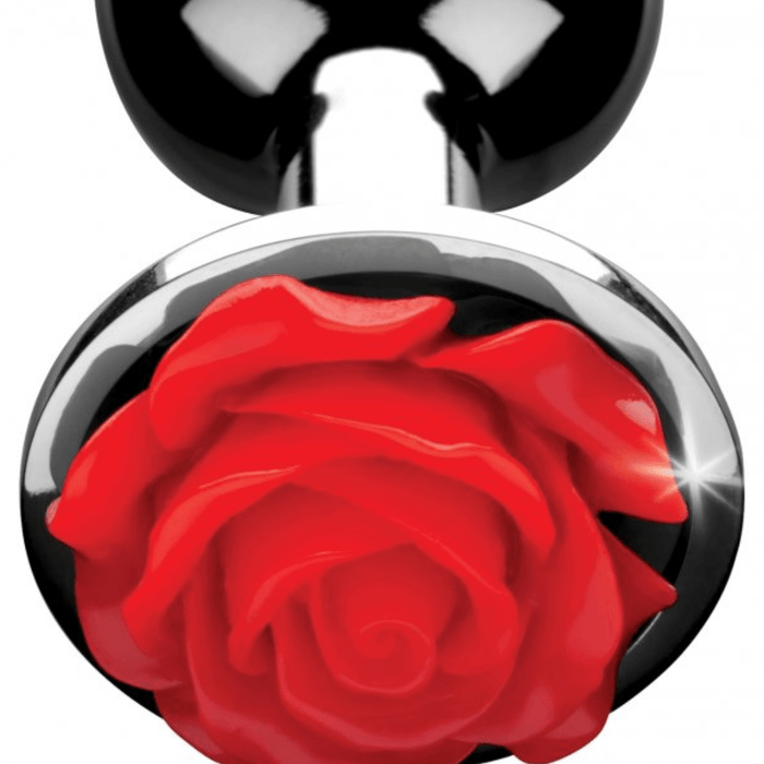 XR Brands Butt Plug Booty Sparks Red Rose Anal Plug - Small