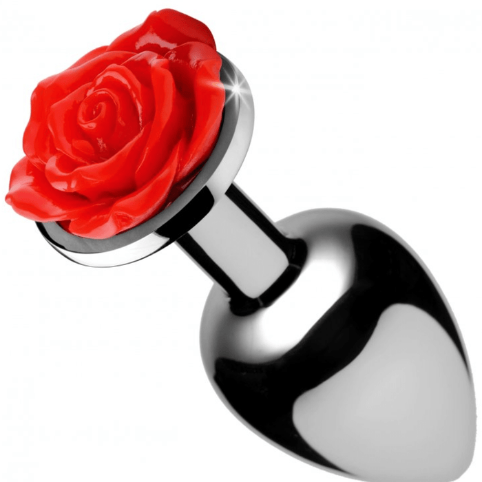 XR Brands Butt Plug Booty Sparks Red Rose Anal Plug - Small