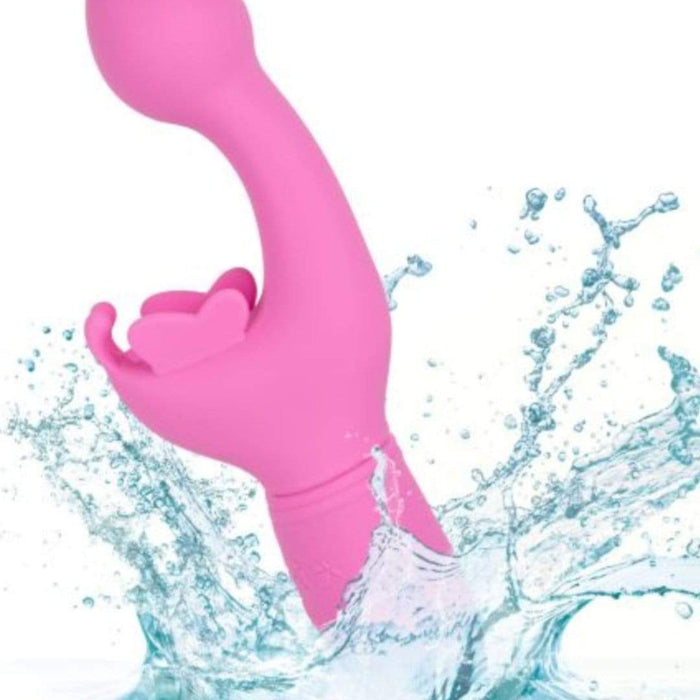 CalExotics Vibrator Butterfly Kiss Rechargeable Silicone Vibrator - Pink