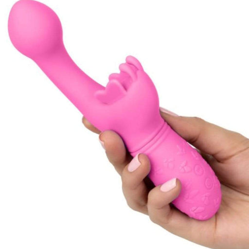 CalExotics Vibrator Butterfly Kiss Rechargeable Silicone Vibrator - Pink