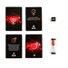You and Me - A Game of Love & Intimacy features four playing cards with romantic themes, a small black die marked "you," and a red sand timer—ideal props for a memorable couples' board game or date night.