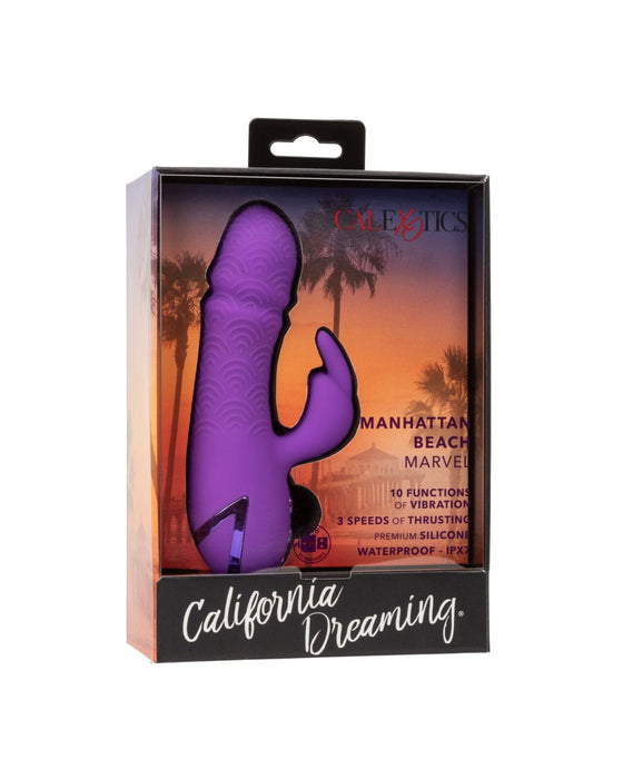 CalExotics Vibrator California Dreaming Manhattan Beach Marvel Thrusting Mini Rabbit - Purple