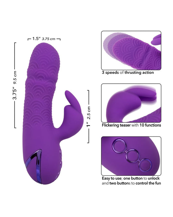 CalExotics Vibrator California Dreaming Manhattan Beach Marvel Thrusting Mini Rabbit - Purple