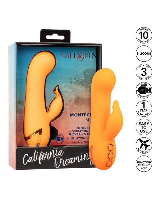 CalExotics Vibrator California Dreaming Monticeto Muse Inflatable G-Spot Rabbit - Orange