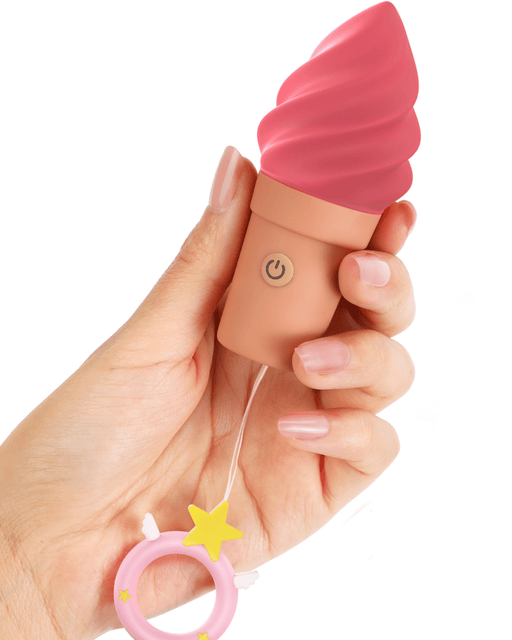 Lovely Planet Vibrator Cand'Ice Raspberry Jolly Silicone Ice Cream Cone Vibrator