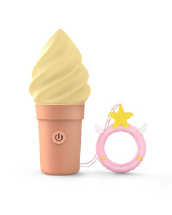 Lovely Planet Vibrator Cand'Ice Vanilla Pop Silicone Ice Cream Cone Vibrator