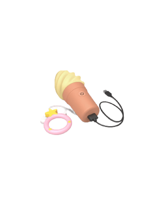 Lovely Planet Vibrator Cand'Ice Vanilla Pop Silicone Ice Cream Cone Vibrator