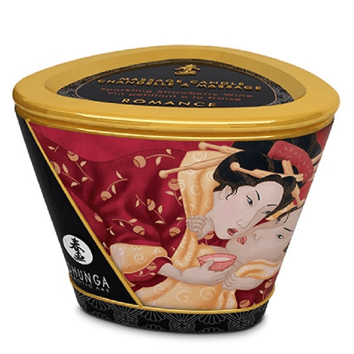 Shunga Candle Caress by Candlelight Massage Candle - Sparkling Strawberry Wine