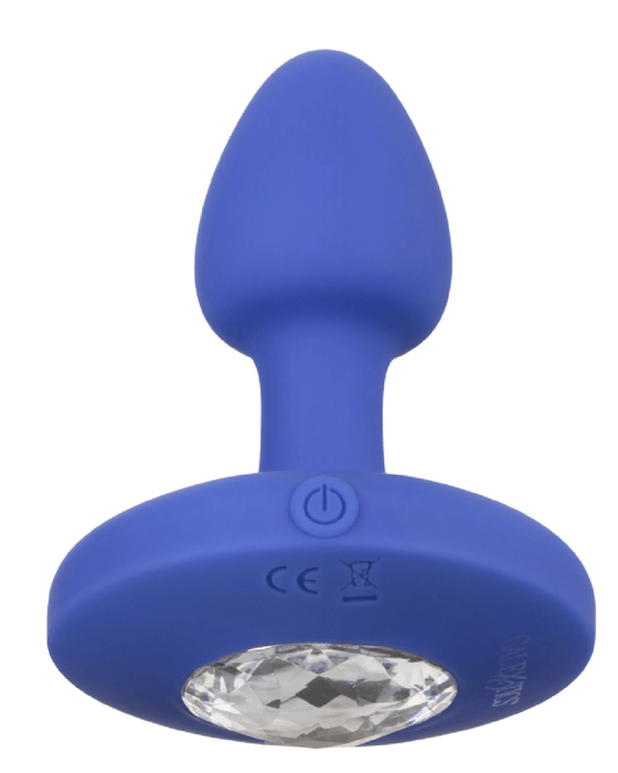 CalExotics Anal Toy Cheeky Gems Small Rechargeable Vibrating Butt Plug - Blue