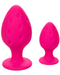 CalExotics Butt Plug Cheeky Probe: 2 Graduated Textured Silicone Anal Plugs - Pink