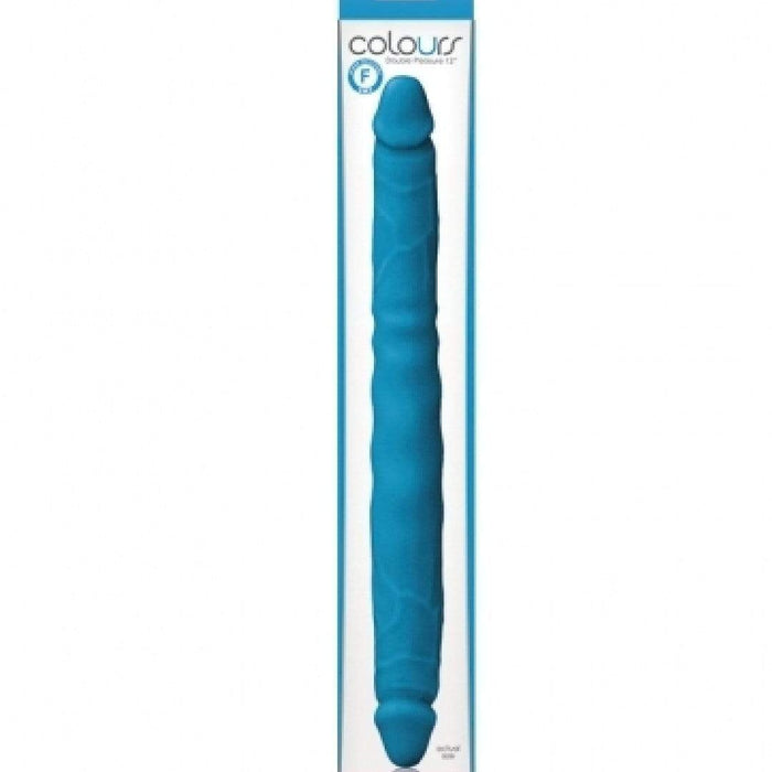 NS Novelties Dildo Colours Double Pleasures 12 Inch Silicone Double Dildo - Blue