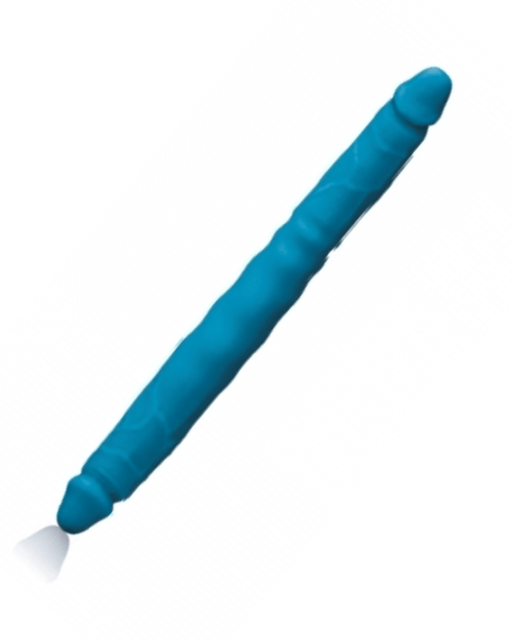 NS Novelties Dildo Colours Double Pleasures 12 Inch Silicone Double Dildo - Blue