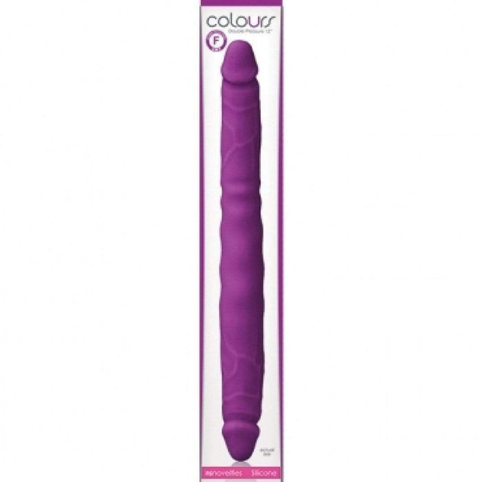 NS Novelties Dildo Colours Double Pleasures 12 Inch Silicone Double Dildo - Purple