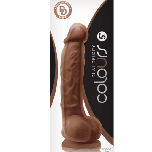 NS Novelties Dildo Colours Dual Density 5 Inch Silicone Dildo - Milk Chocolate