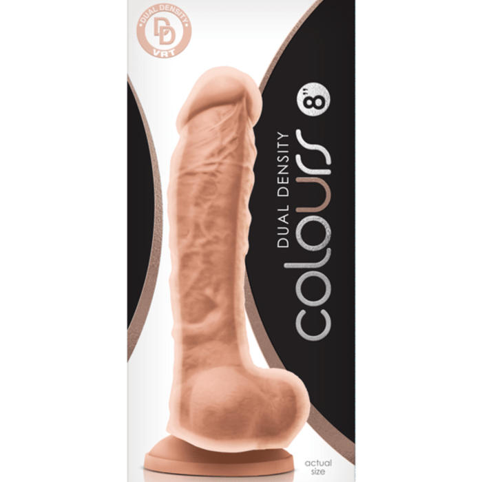 NS Novelties Dildo Colours Dual Density 8 Inch Silicone Dildo - Vanilla