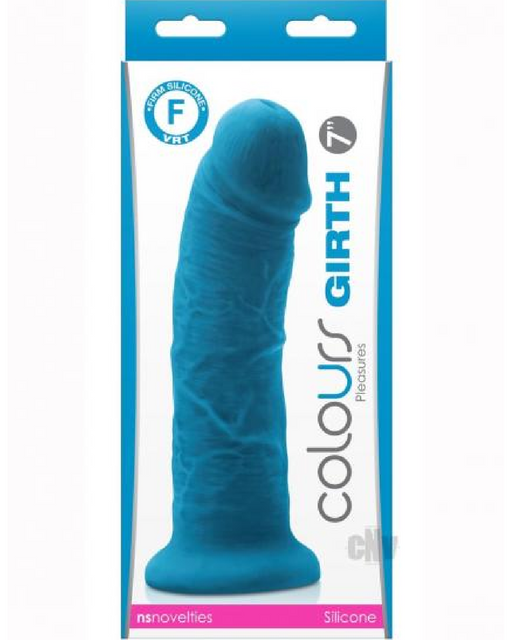 NS Novelties Dildo Colours Girth 7 inch Silicone Dildo - Blue