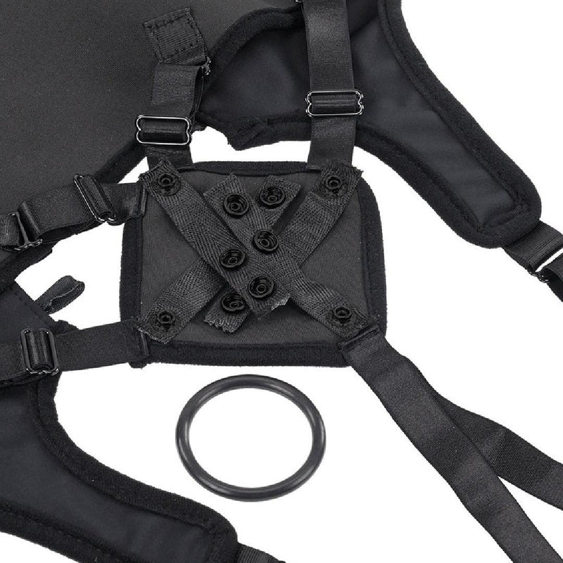Corset High Waisted Adjustable Black Strap On Harness